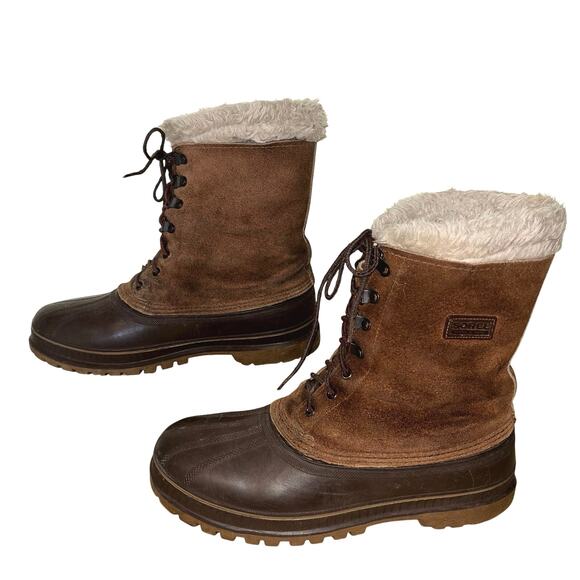 Vintage Sorel Steel Shank Boots Men’s 11 | Made in USA | Brown Duck Winter Boots - Picture 2 of 10